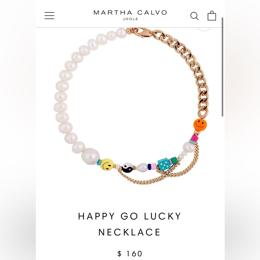 Martho Calvo gold link pearl necklace- one of a kind rare